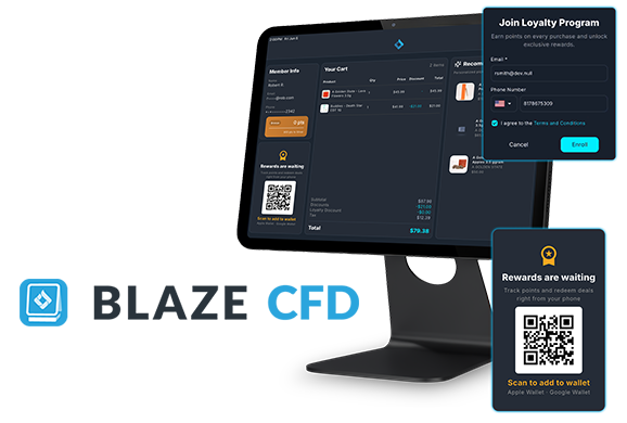 Customer-facing display loyalty enrollment screen
